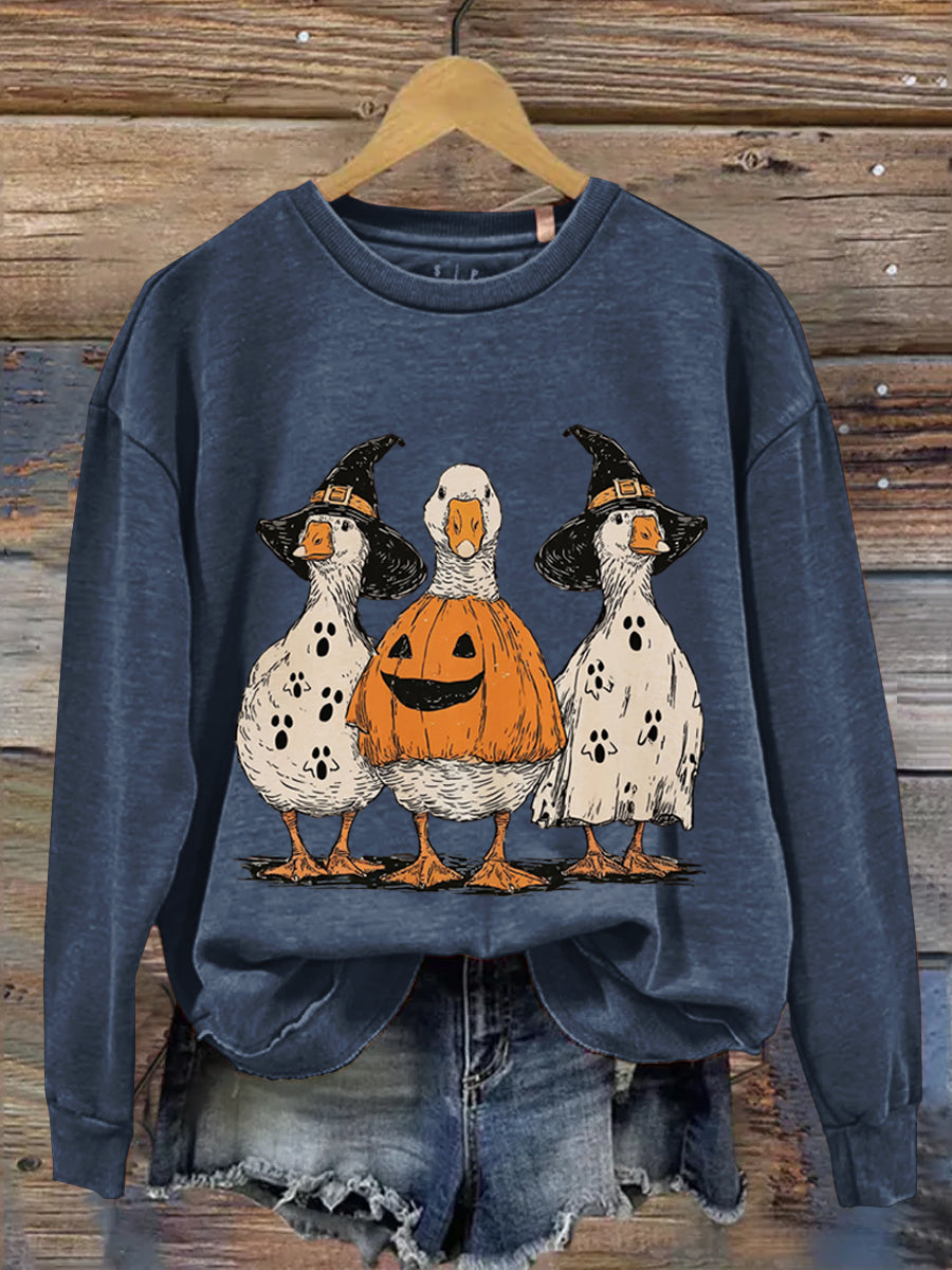 Halloween Art Print Casual Long Sleeve Sweatshirt