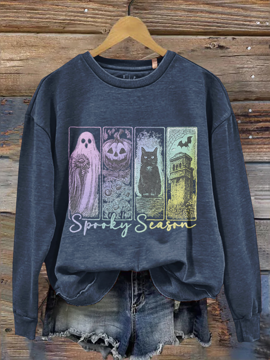 Halloween Art Print Casual Long Sleeve Sweatshirt