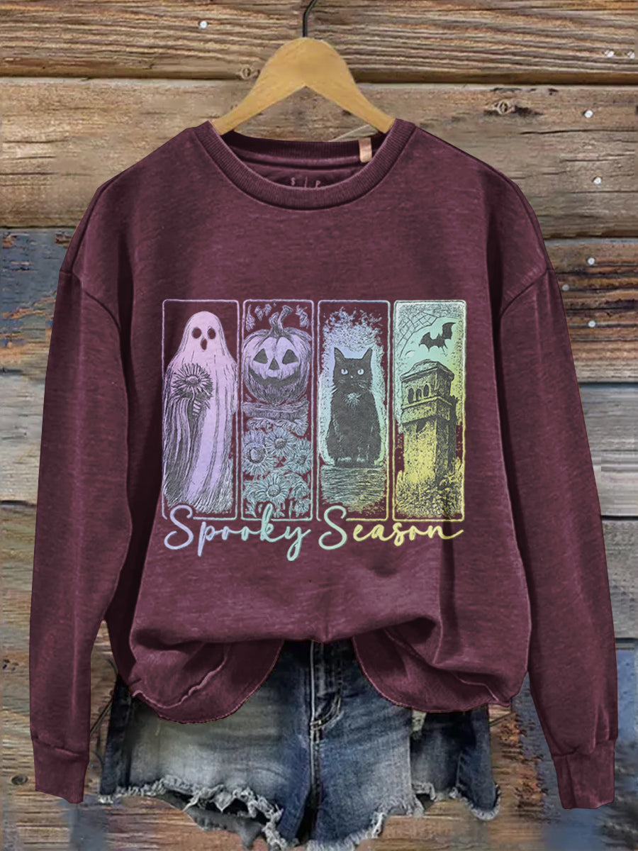Halloween Art Print Casual Long Sleeve Sweatshirt