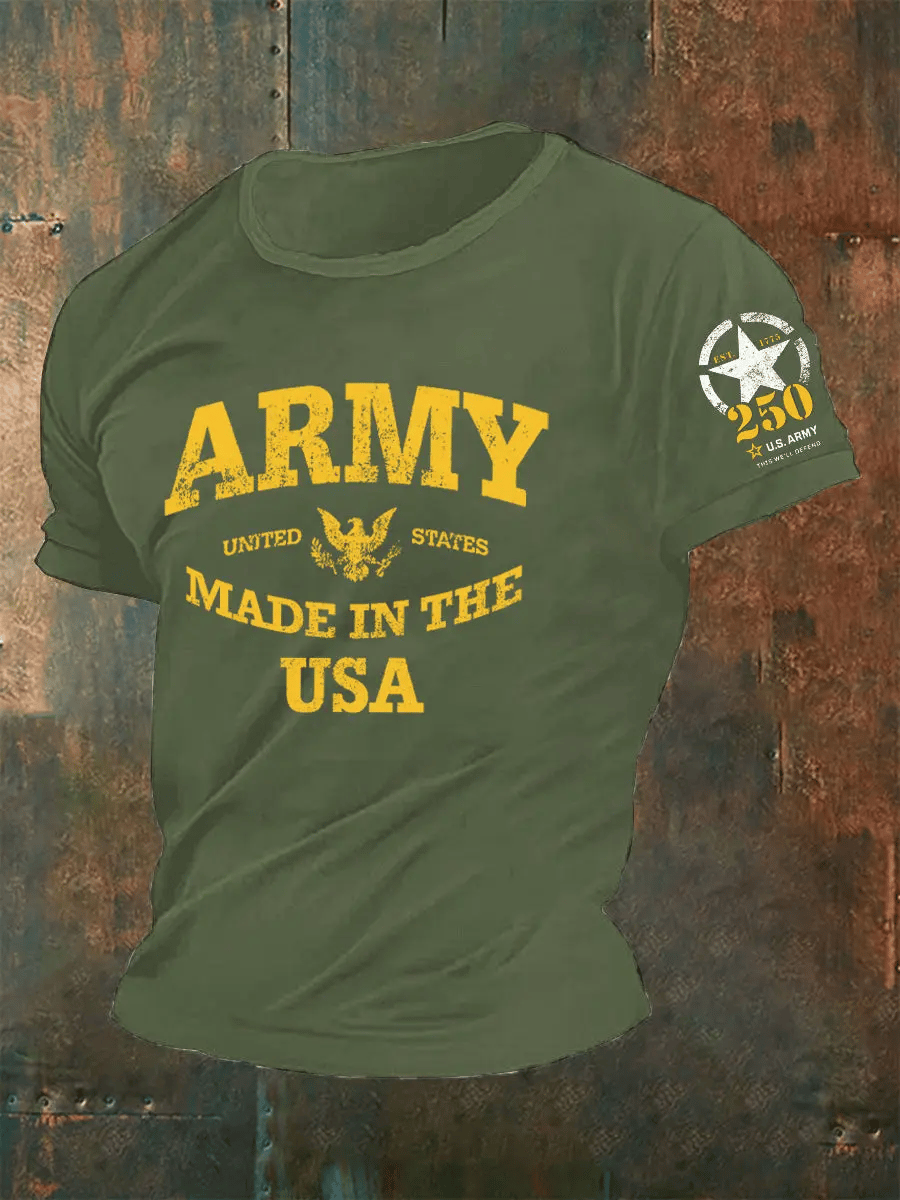 Men's USA ARMY 250th Anniversary Printing T Shirt