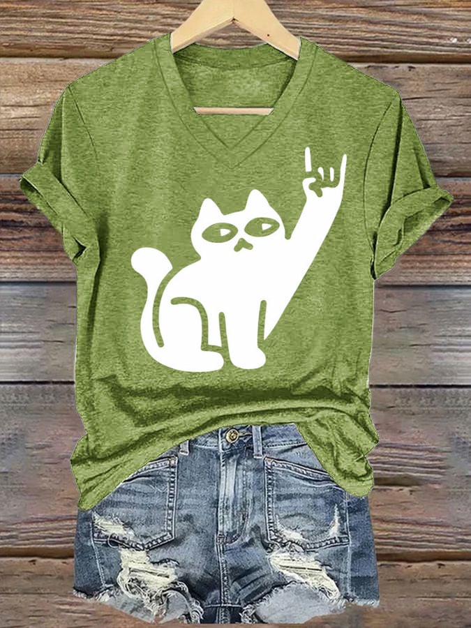 Damen Cats Like Metal T-Shirt
