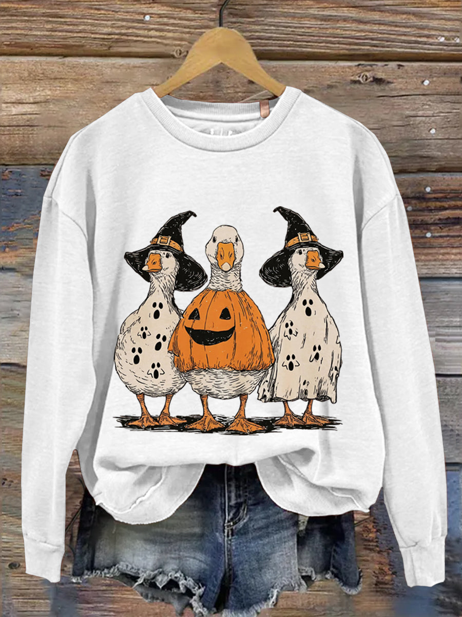 Halloween Art Print Casual Long Sleeve Sweatshirt
