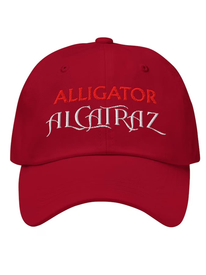 Unisex washed Alligator Alcatraz print hat