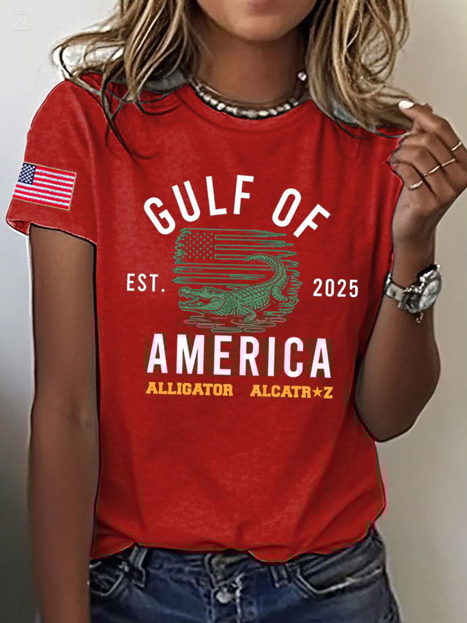 Women's Alligator Alcatraz Print T-shirt