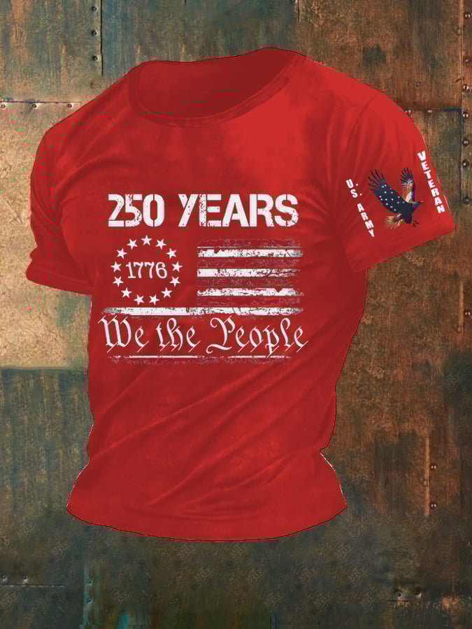 Men's USA ARMY 250th We The People Printing T Shirt