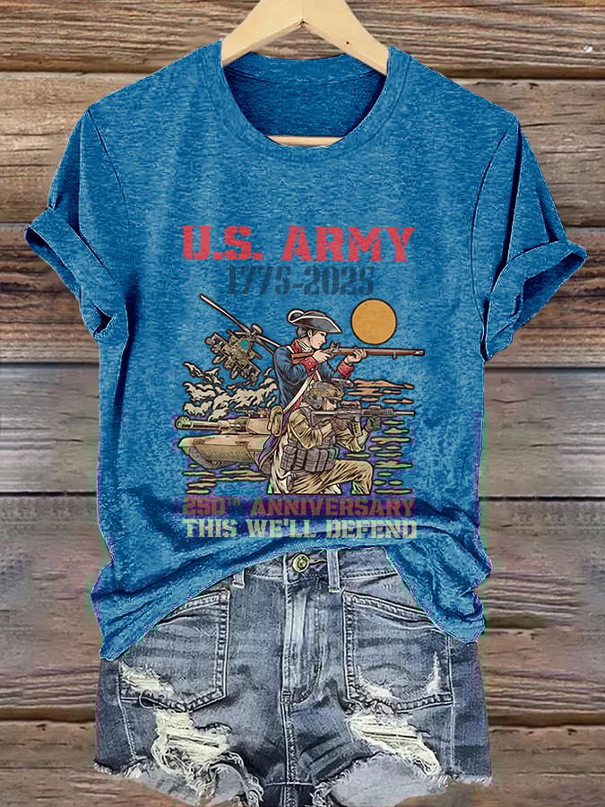Retro U.S. Army 1775-2025 250th Anniversary This We'll Defend Print T-Shirt
