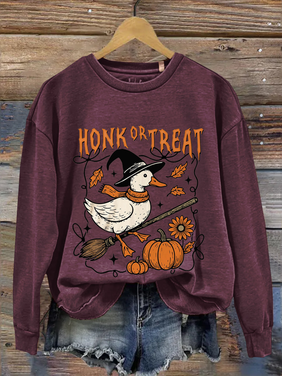 Halloween Art Print Casual Long Sleeve Sweatshirt