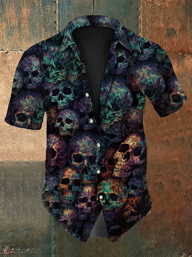 Men's Skull Art Print Shirt
