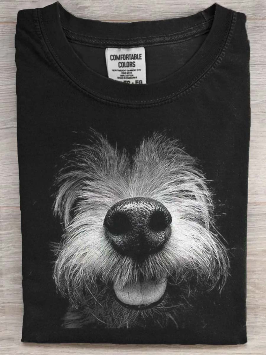 Funny Puppy Print Casual Short Sleeve T-Shirt