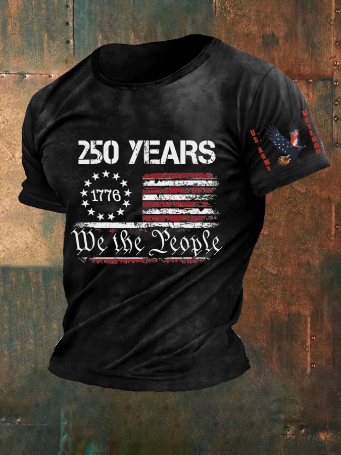 Men's USA ARMY 250th We The People Printing T Shirt