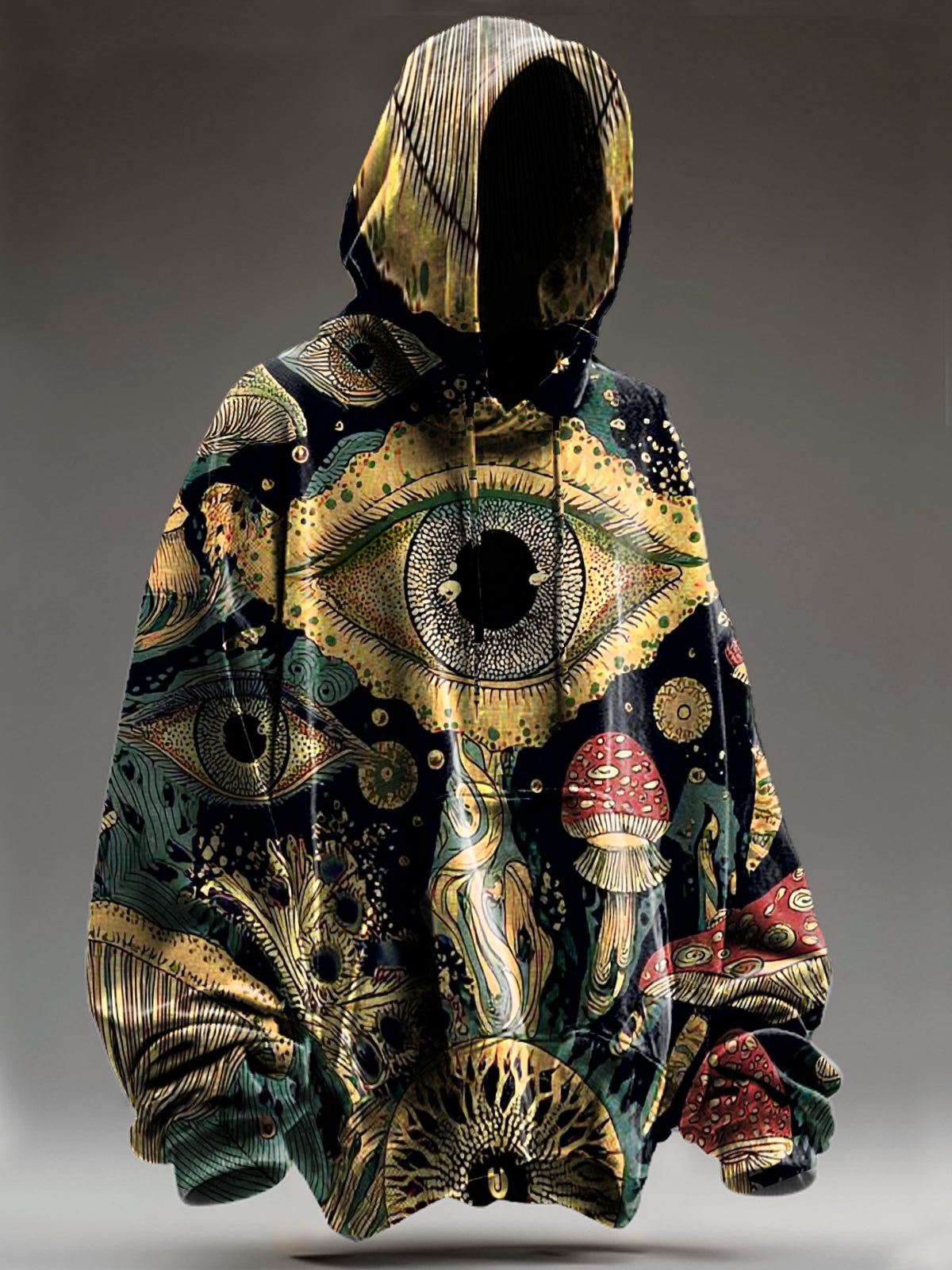 Unisex Vintage Abstract Dark eye Totem Art Print Casual Sweatshirt