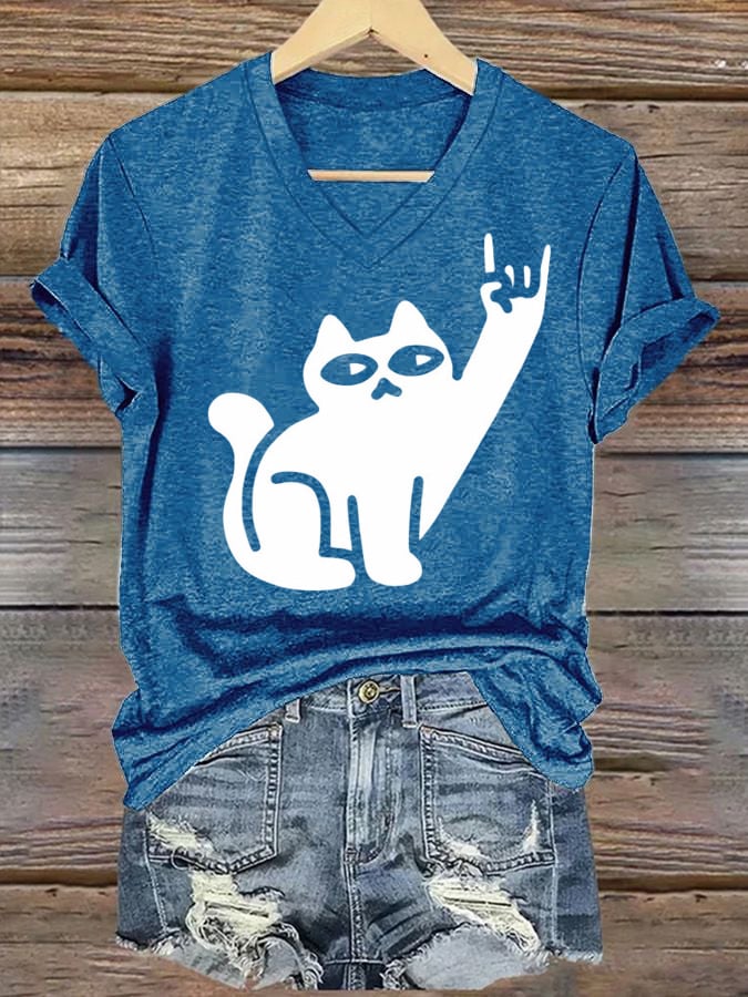 Damen Cats Like Metal T-Shirt