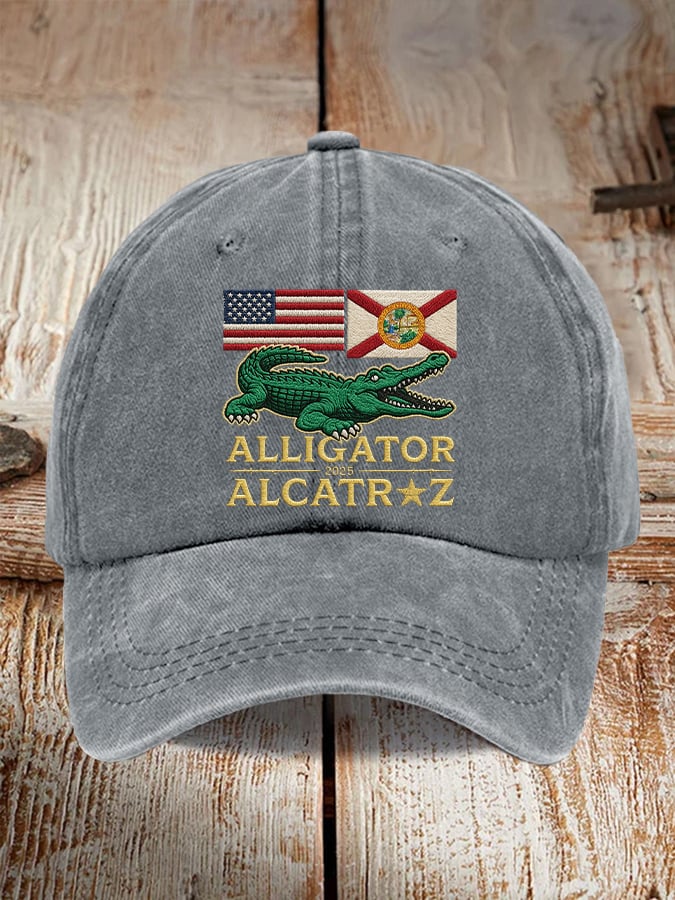Alligator Alcatraz Funny Florida Everglades Dark Humor Pride Baseball Cap