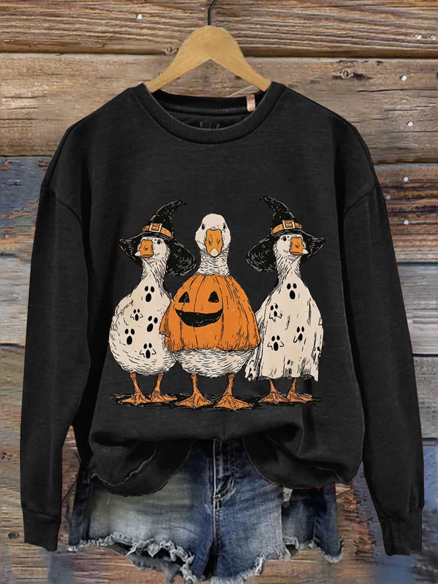 Halloween Art Print Casual Long Sleeve Sweatshirt
