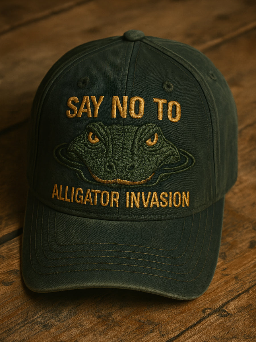 Retro Alligator Alcatraz Funny Florida Everglades Art Casual Prints Cap
