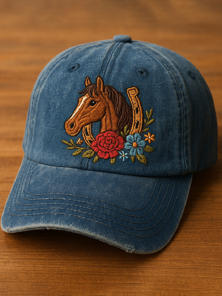Vintage Horse Art Casual Print Hat
