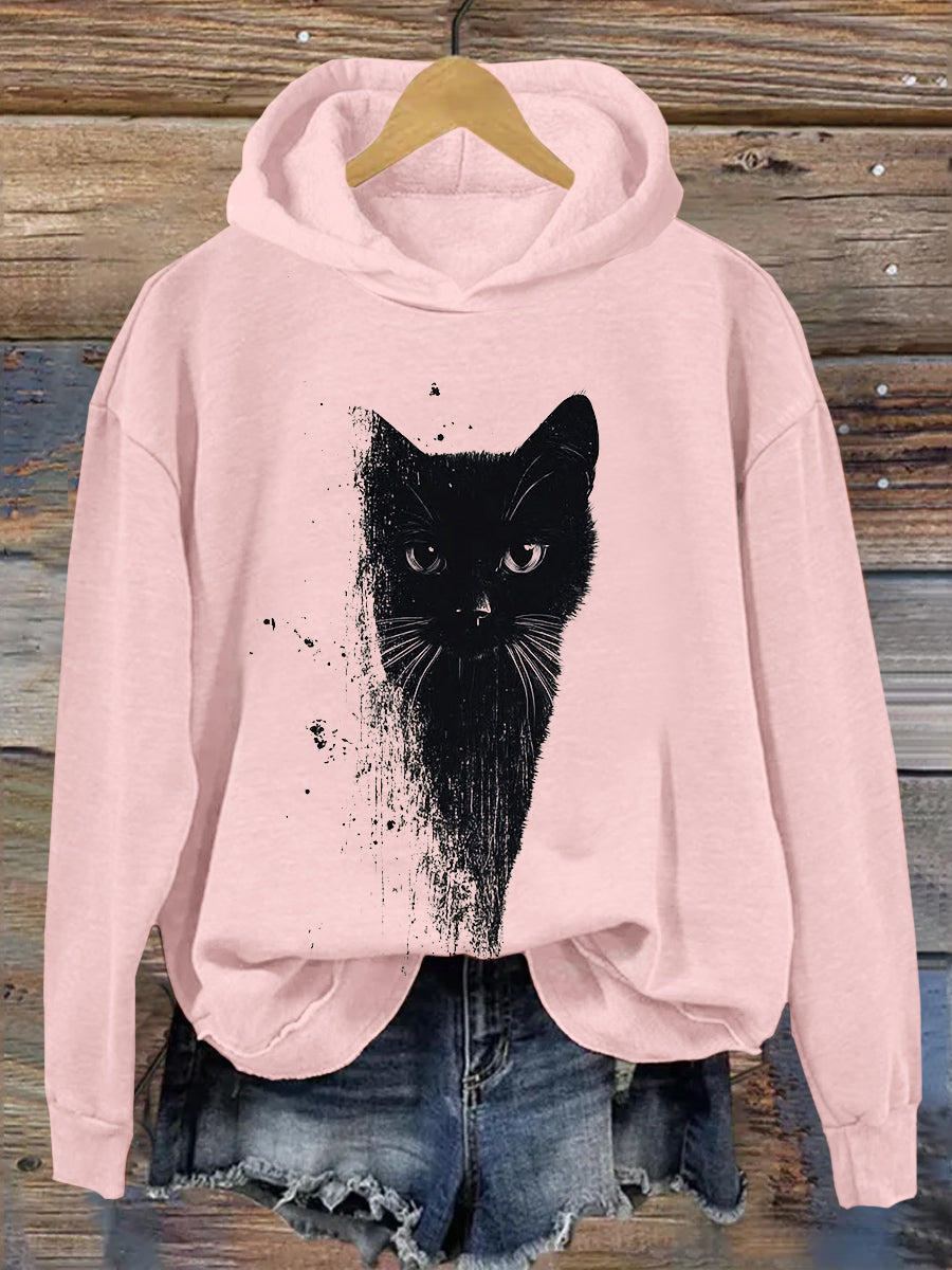 Cat Art Print Casual Hoodie