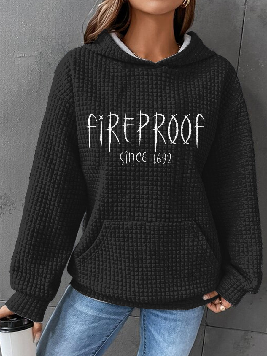 FIREPROOF Art Waffle Print Casual Sweatshirt