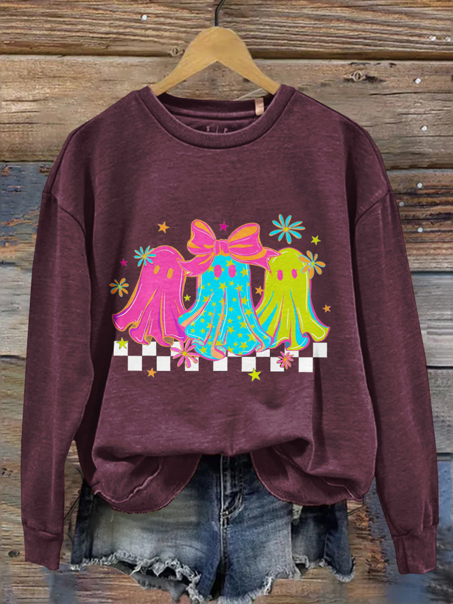 Halloween Art Print Casual Long Sleeve Sweatshirt