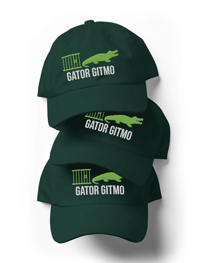 Unisex washed Alligator Alcatraz print hat