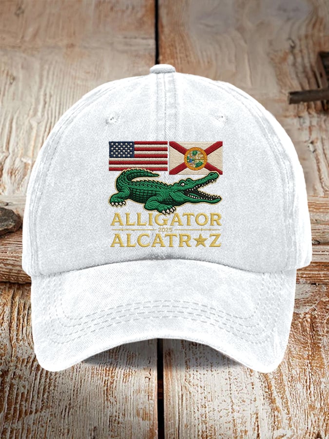 Alligator Alcatraz Funny Florida Everglades Dark Humor Pride Baseball Cap