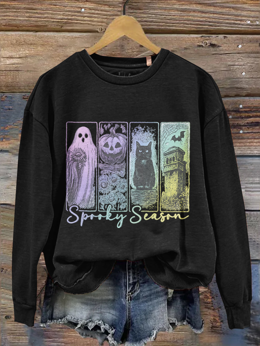 Halloween Art Print Casual Long Sleeve Sweatshirt