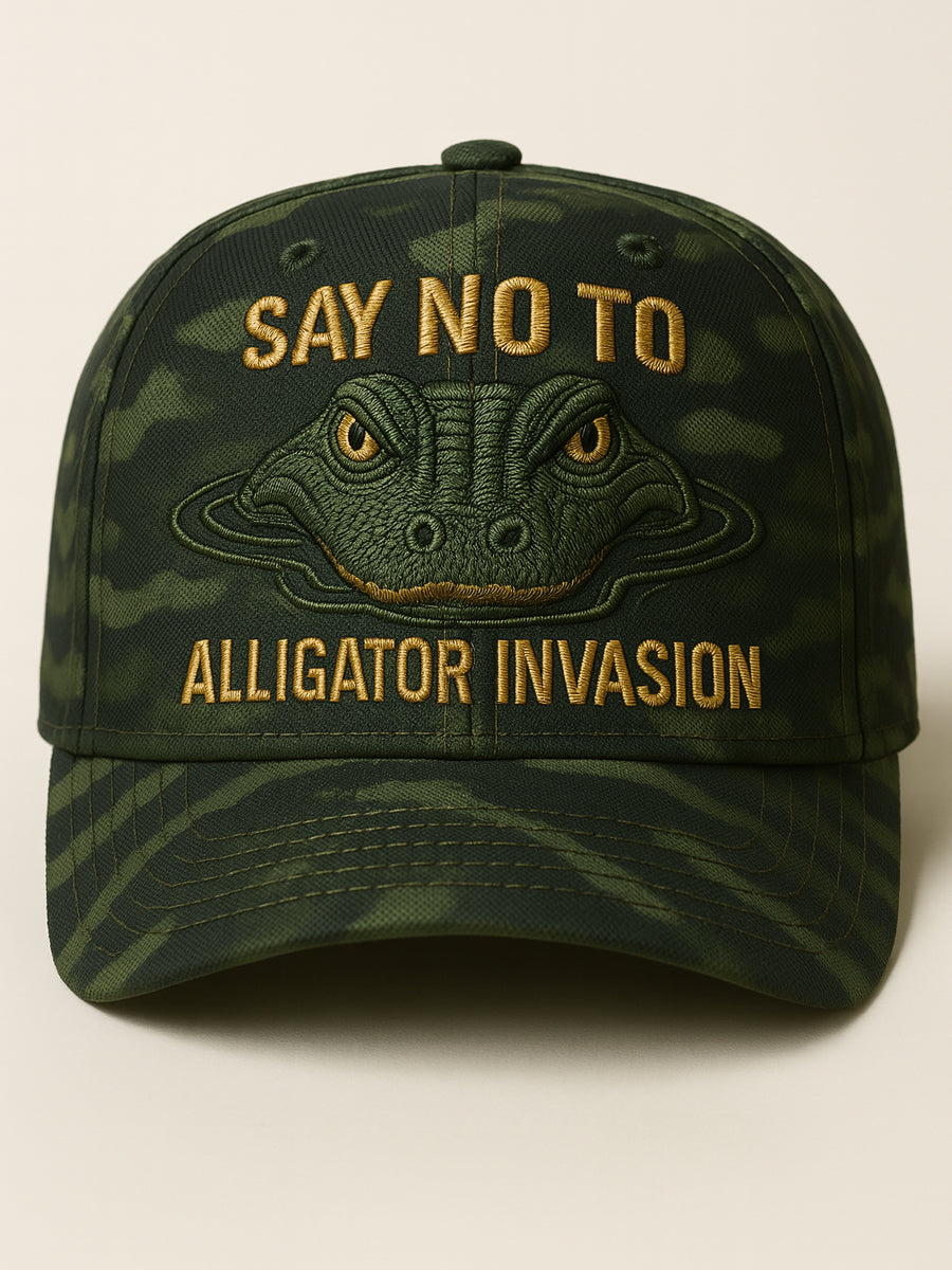 Retro Alligator Alcatraz Funny Florida Everglades Art Casual Prints Cap