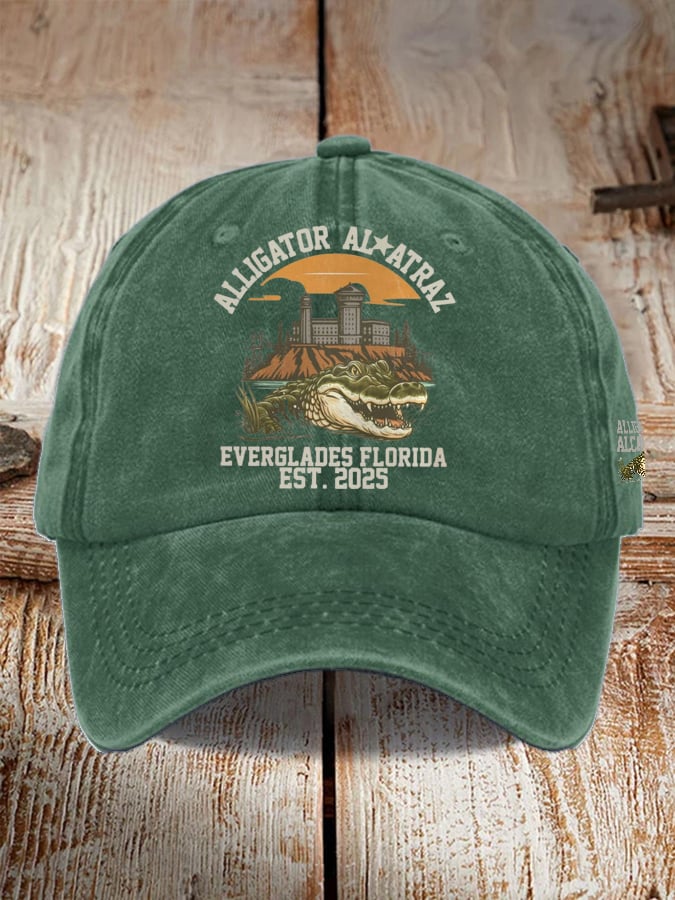 Unisex Casual Alcatraz Crocodile Print Hat