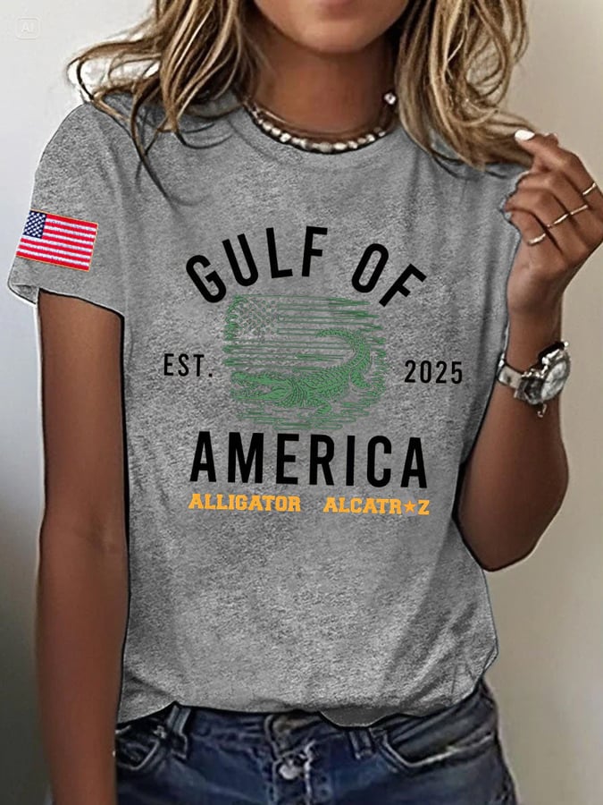 Women's Alligator Alcatraz Print T-shirt
