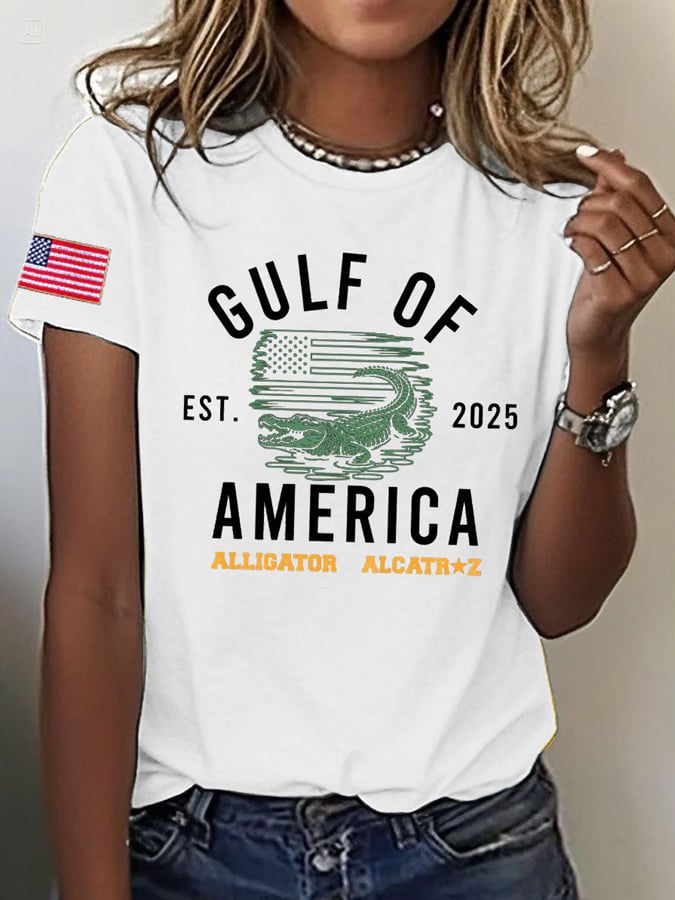 Women's Alligator Alcatraz Print T-shirt