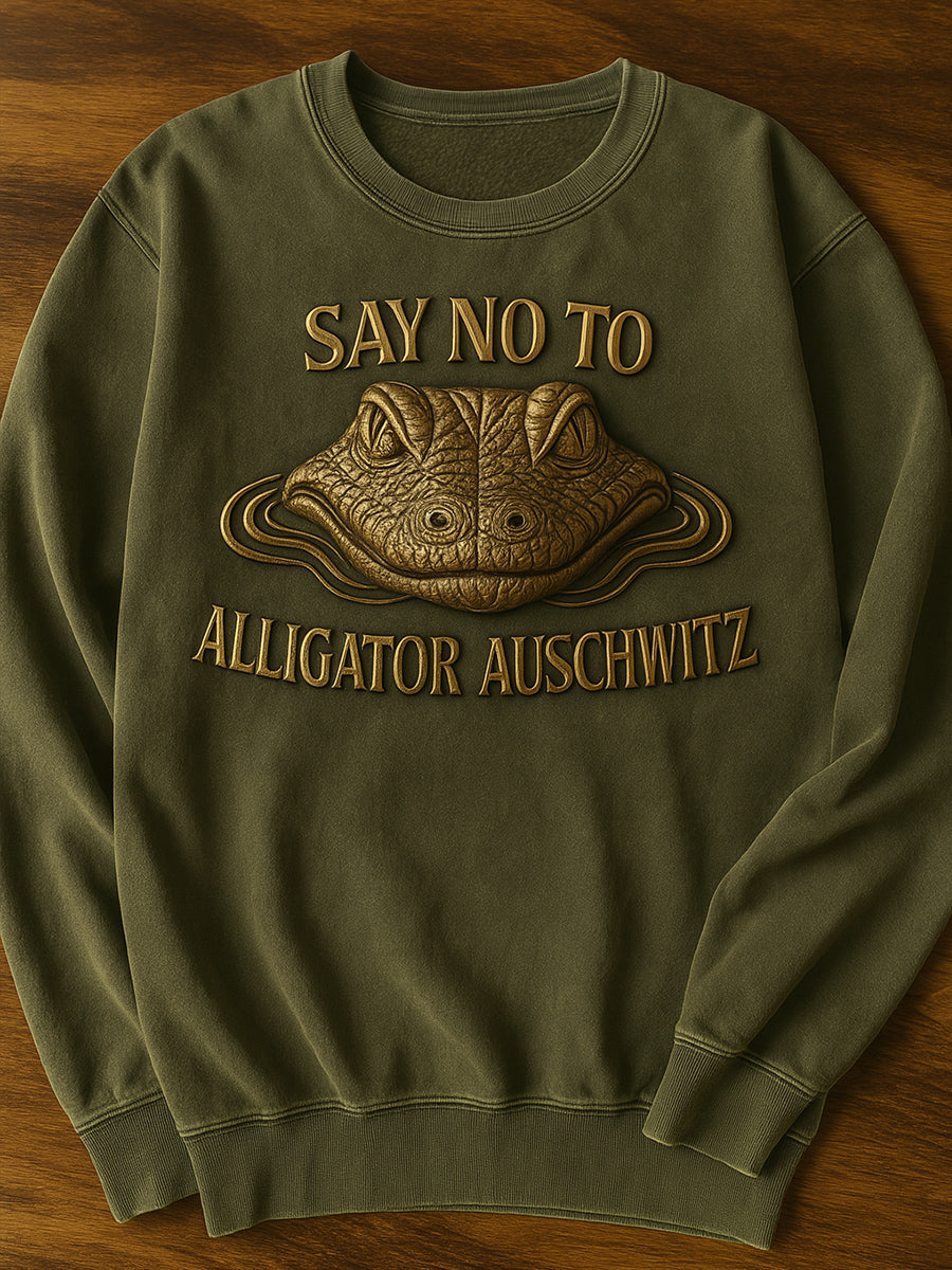 Vintage Alligator Alcatraz Fun Florida Everglades Art Print Casual Sweatshirt