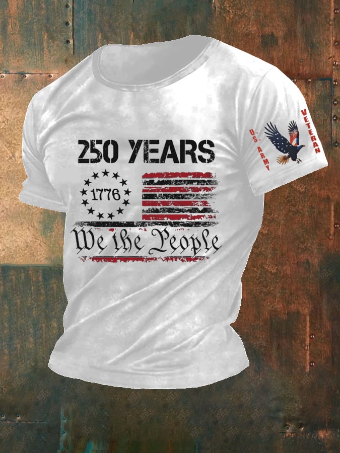 Men's USA ARMY 250th We The People Printing T Shirt