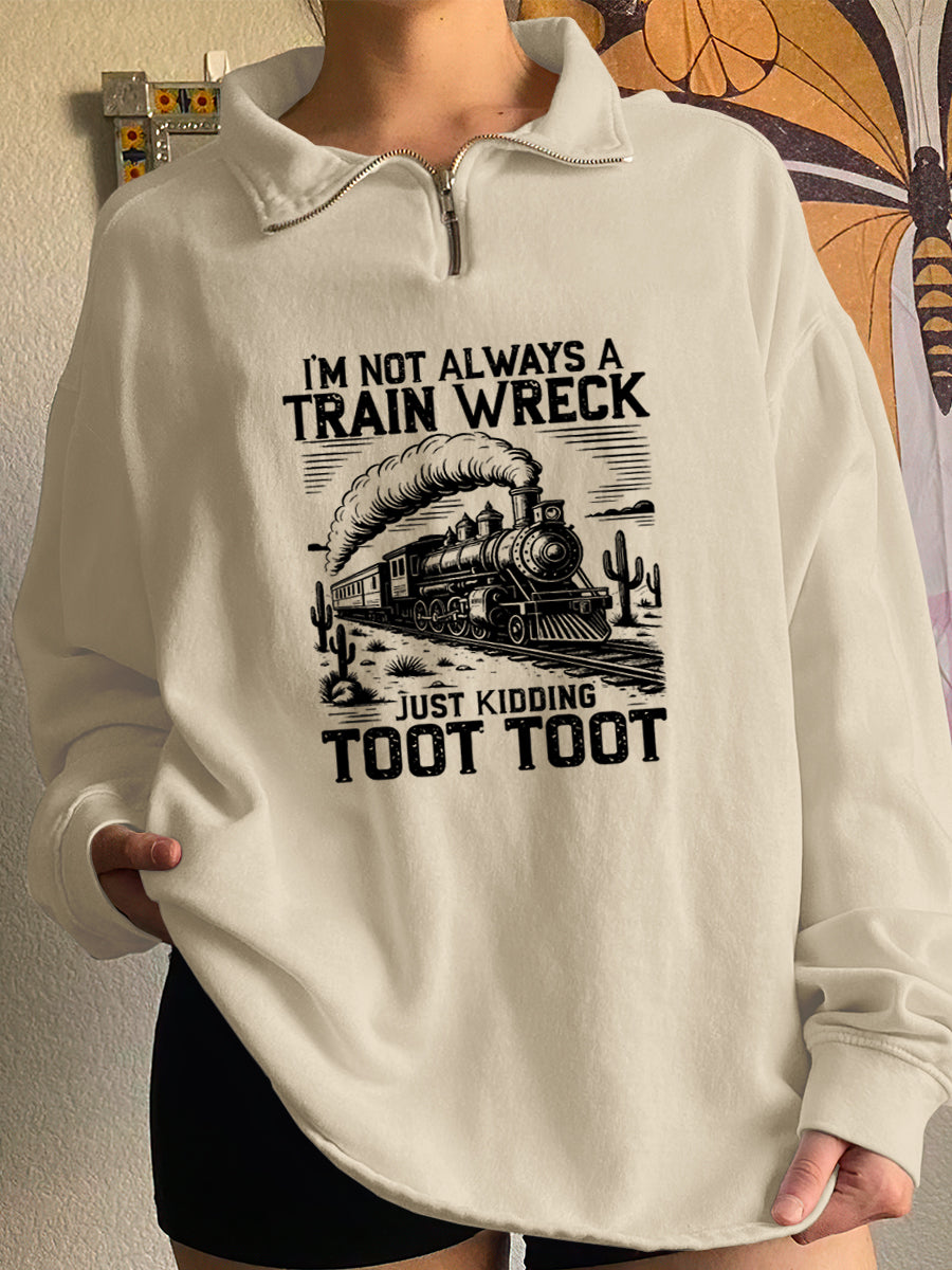 Train Scene Art Print Zip-Up Sweatshirt