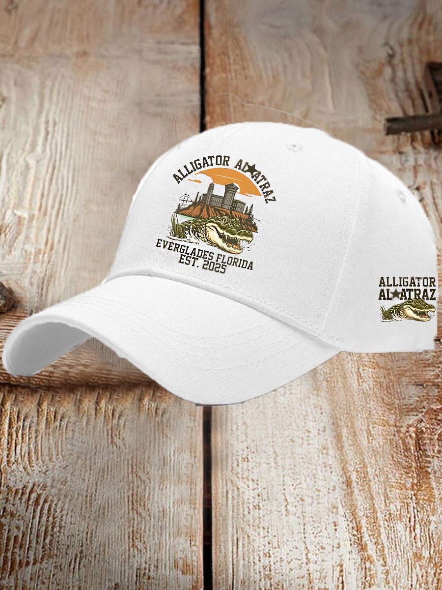Unisex Casual Alcatraz Crocodile Print Hat