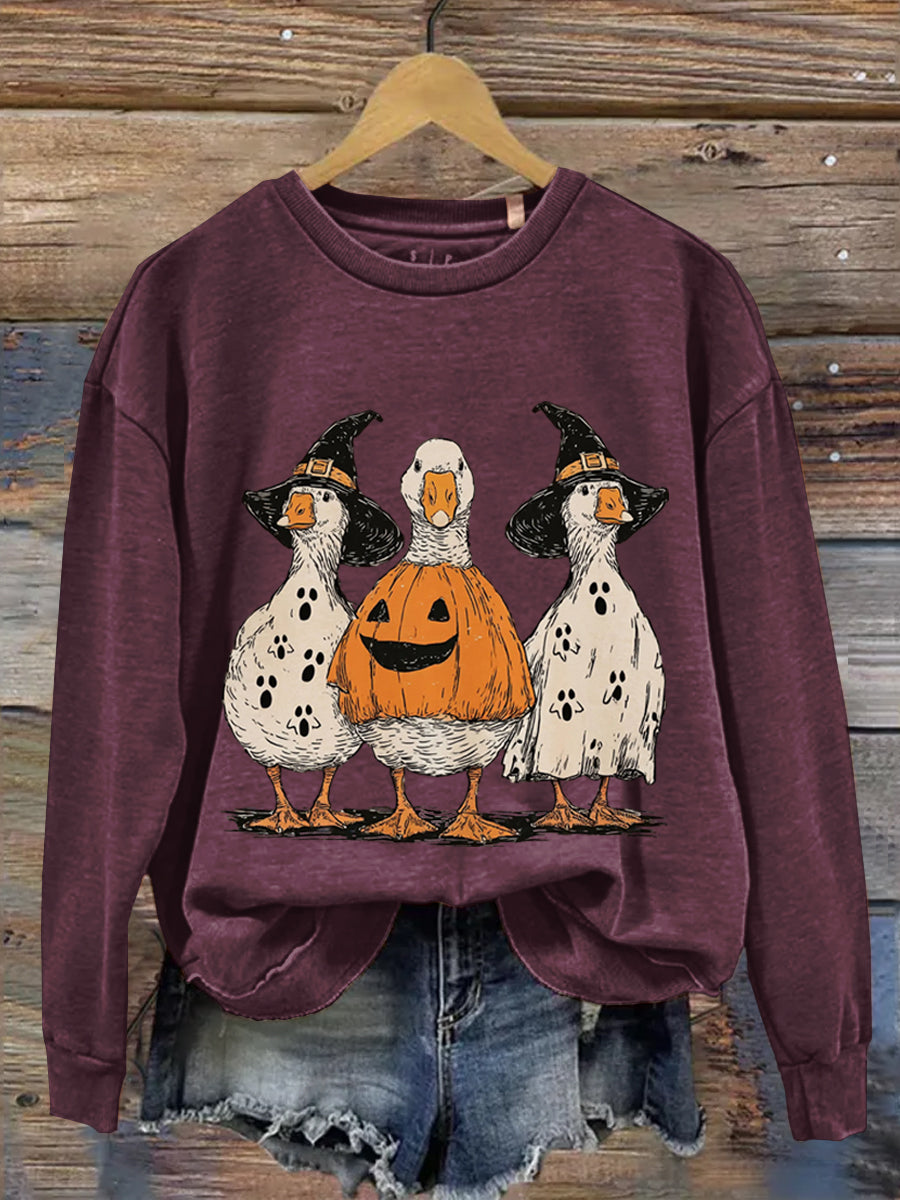 Halloween Art Print Casual Long Sleeve Sweatshirt