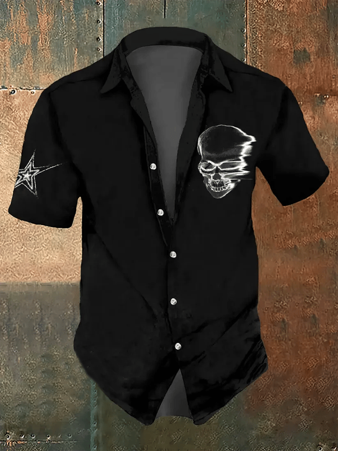 Men's Skull Art Print Shirt