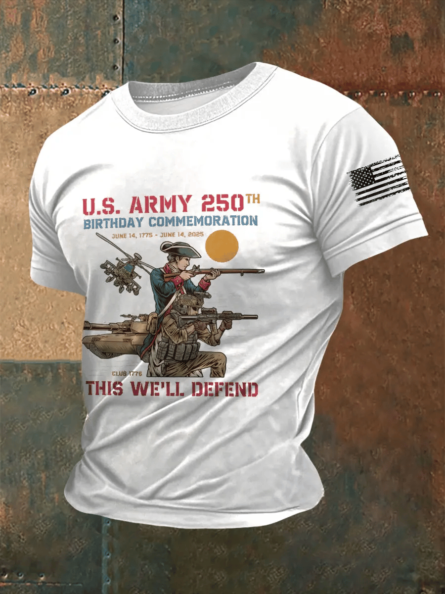 Men's USA ARMY 250th Anniversary Printing T Shirt