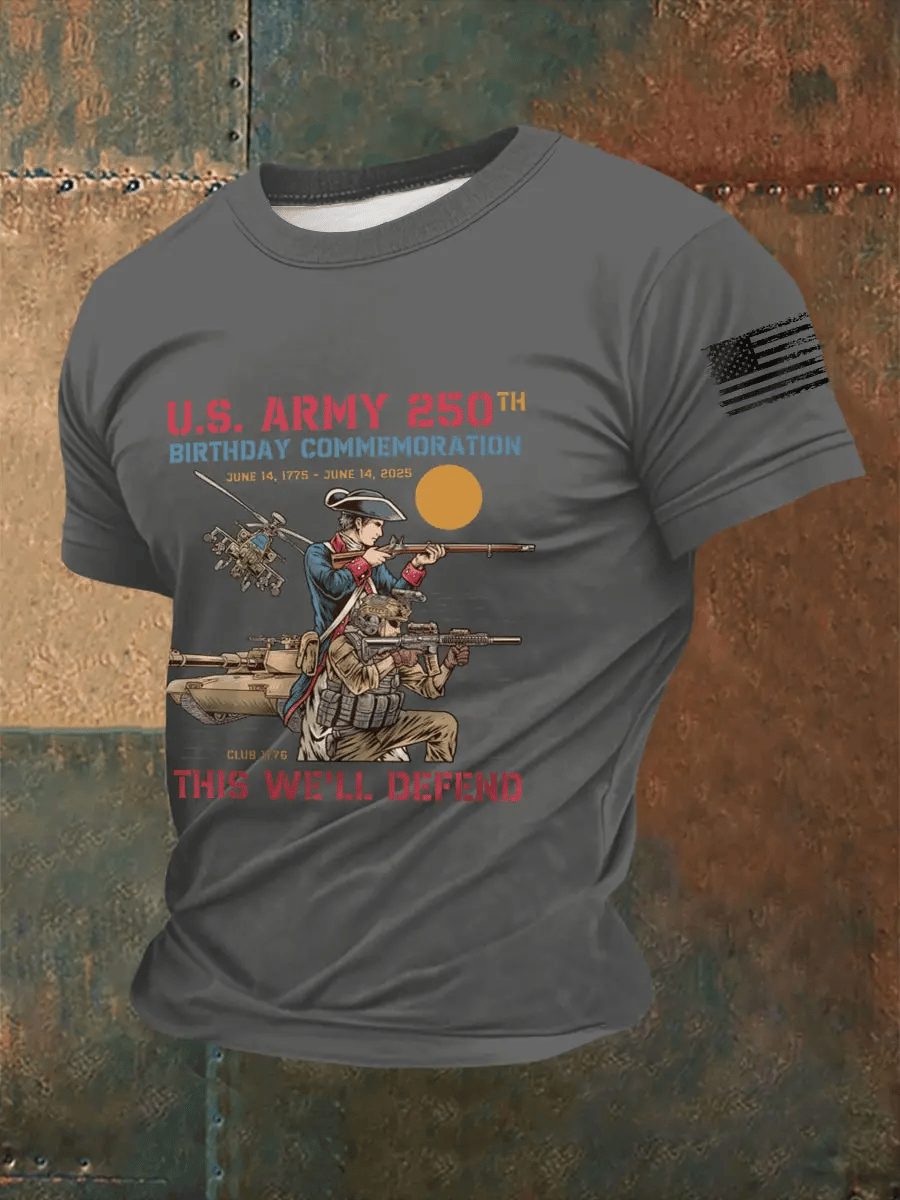 Men's USA ARMY 250th Anniversary Printing T Shirt