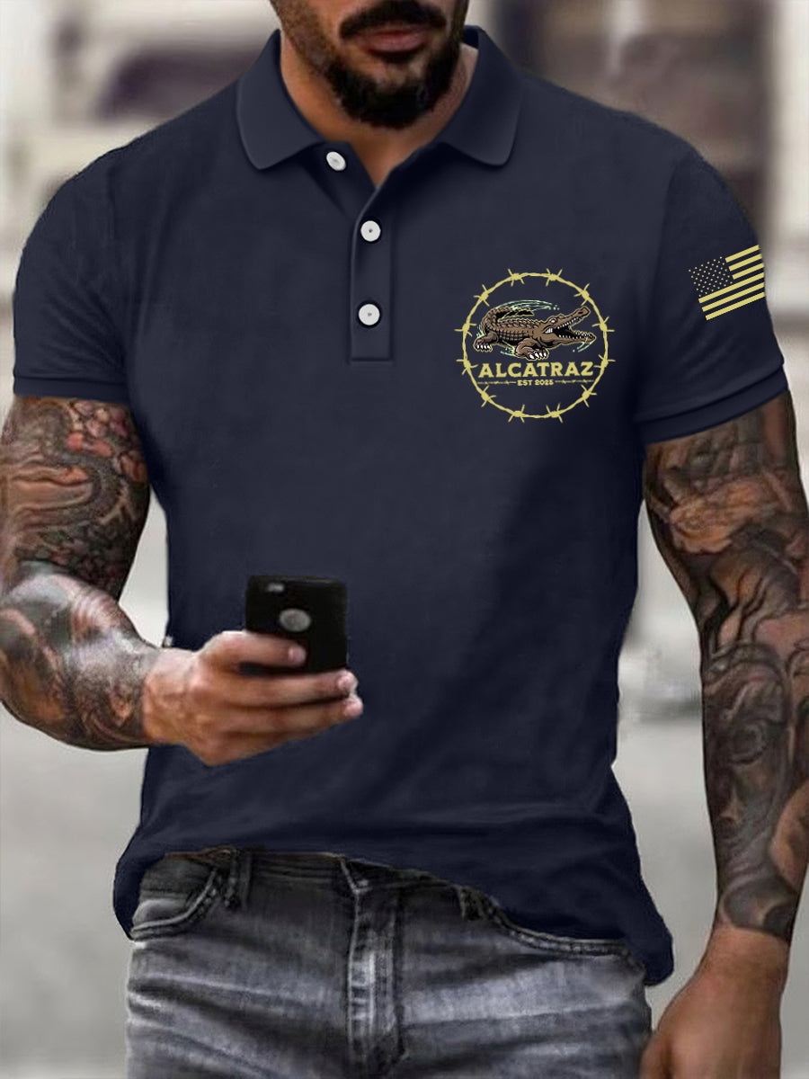 Men's Retro Alligator Alcatraz Funny Florida Everglades Dark Humor Top