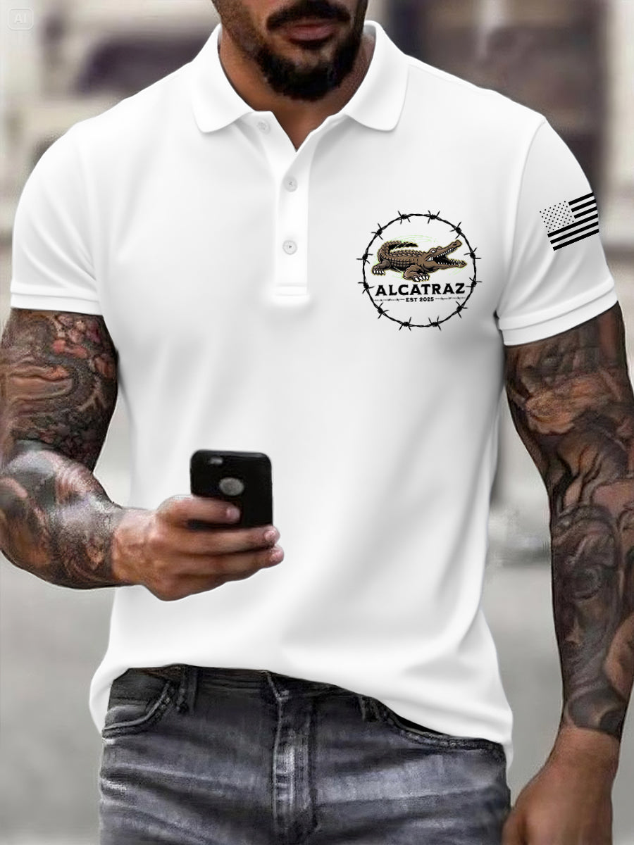 Men's Retro Alligator Alcatraz Funny Florida Everglades Dark Humor Top