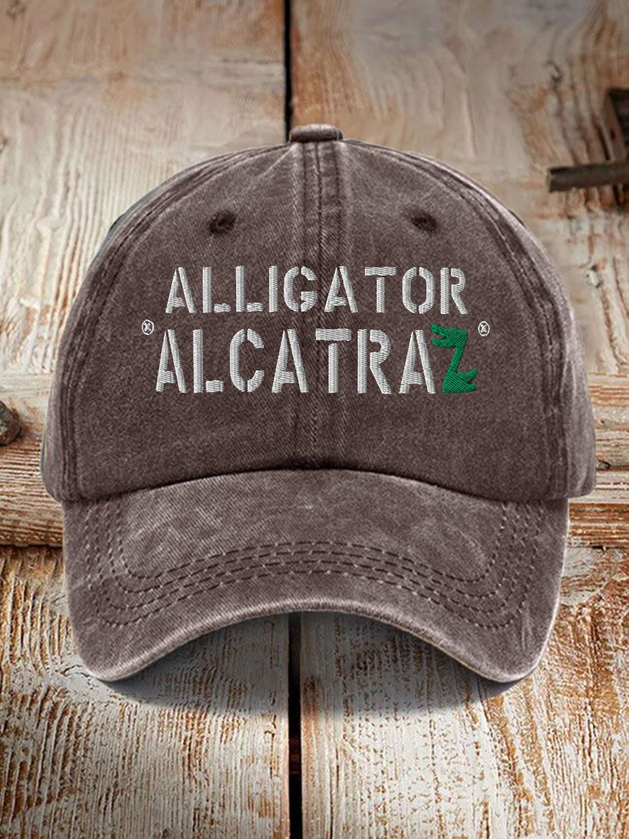 Unisex Retro Alligator Alcatraz Funny Florida Everglades Dark Humor Hat