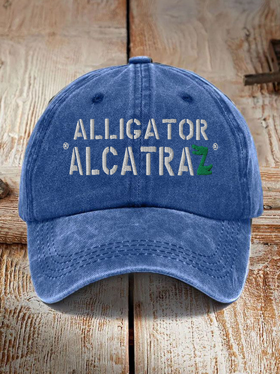 Unisex Retro Alligator Alcatraz Funny Florida Everglades Dark Humor Hat