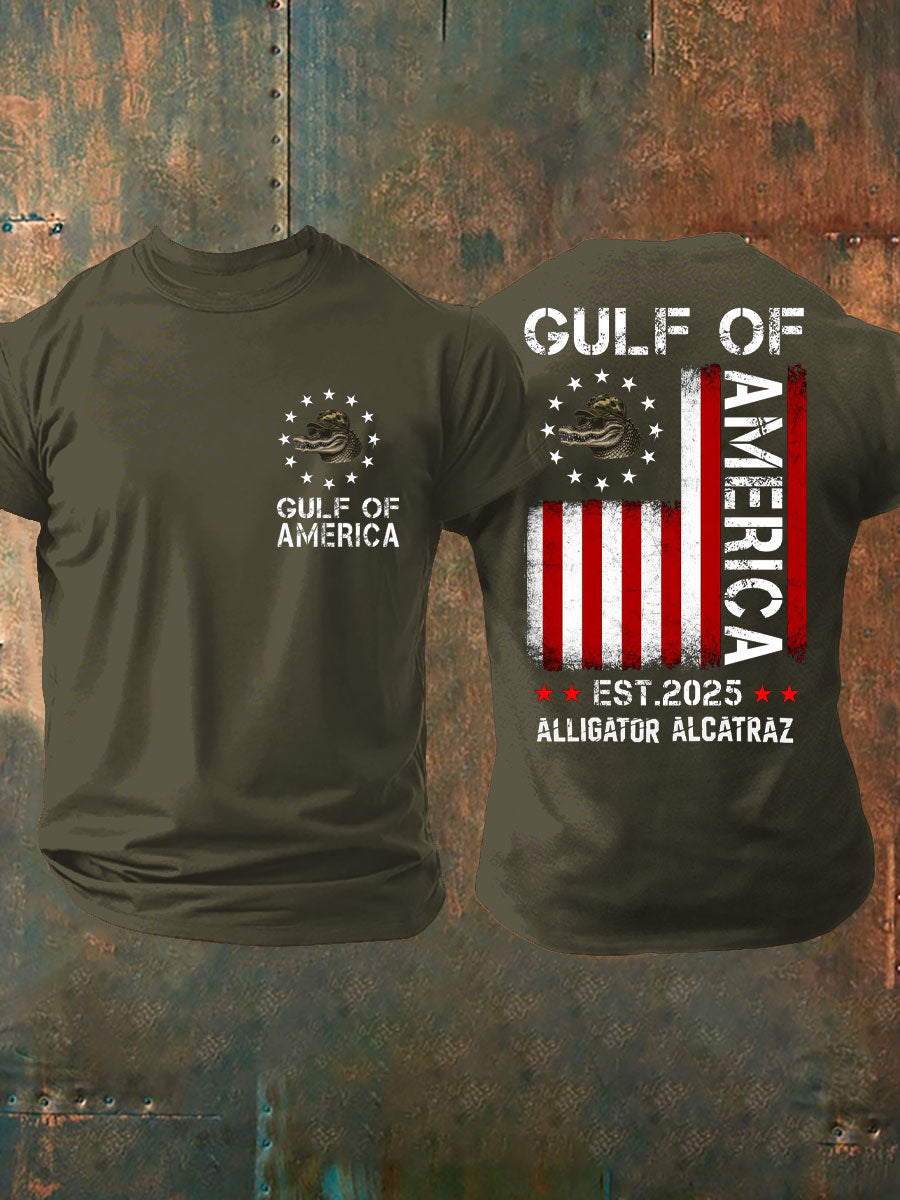 Men's Alligator Alcatraz Gulf of America Printed T-Shirt