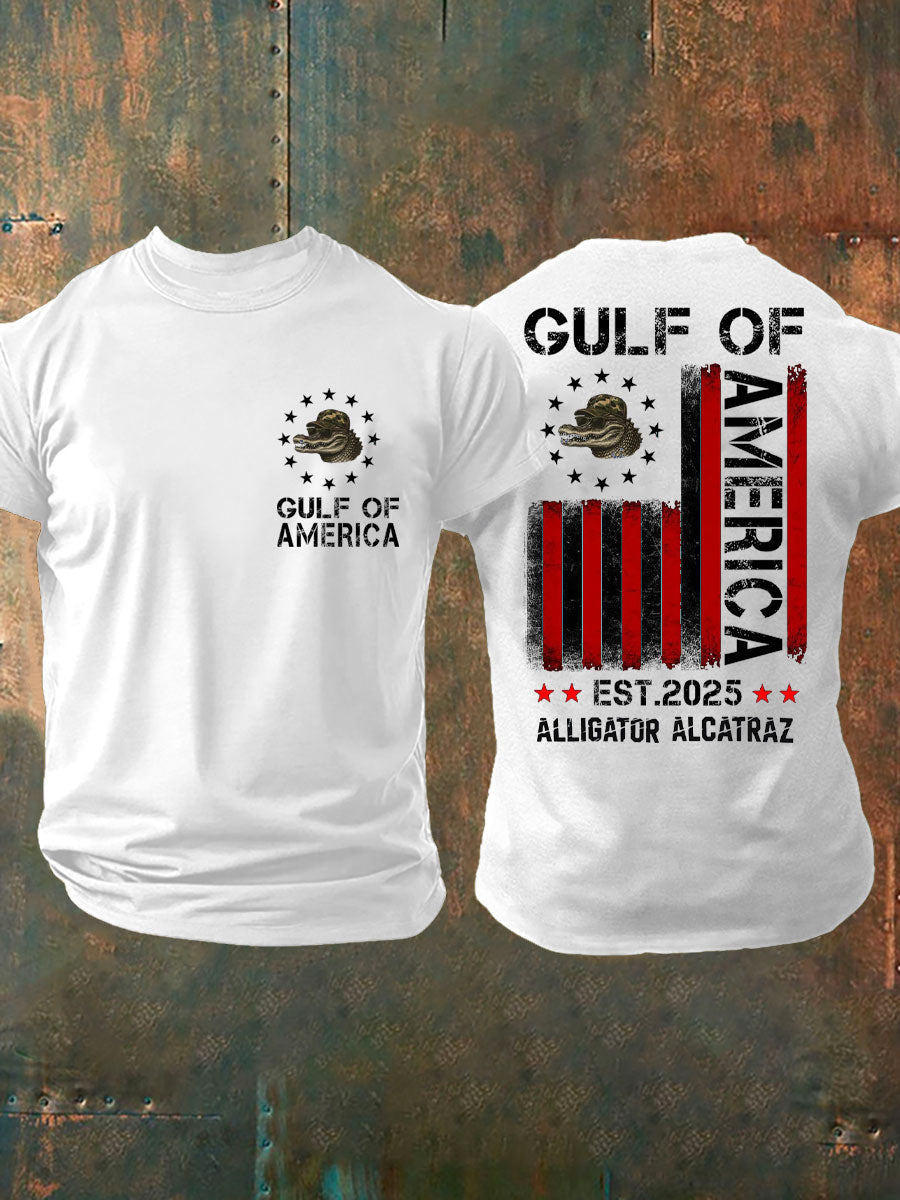 Men's Alligator Alcatraz Gulf of America Printed T-Shirt