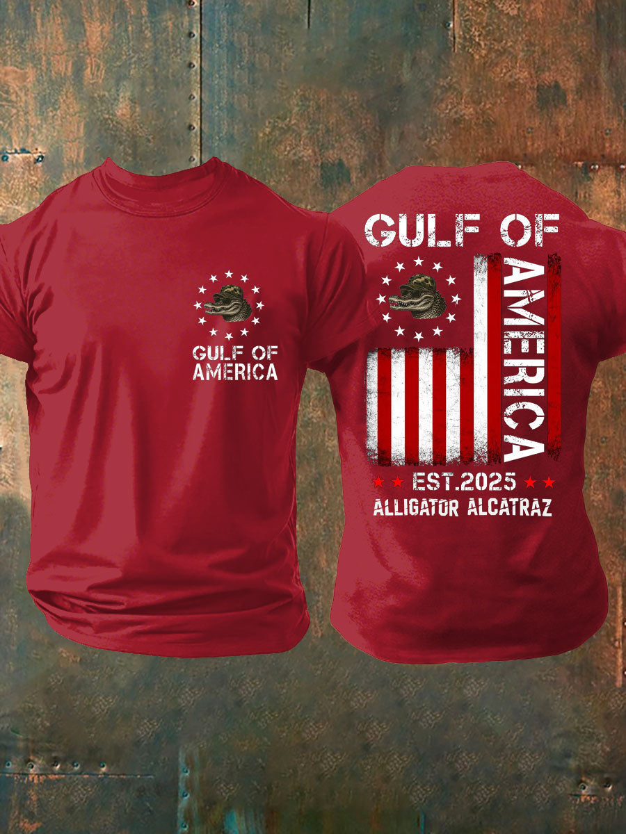 Men's Alligator Alcatraz Gulf of America Printed T-Shirt