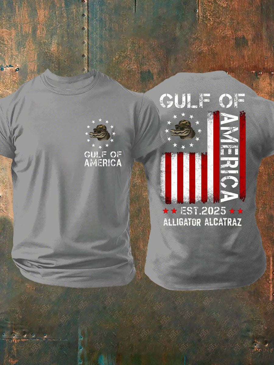 Men's Alligator Alcatraz Gulf of America Printed T-Shirt