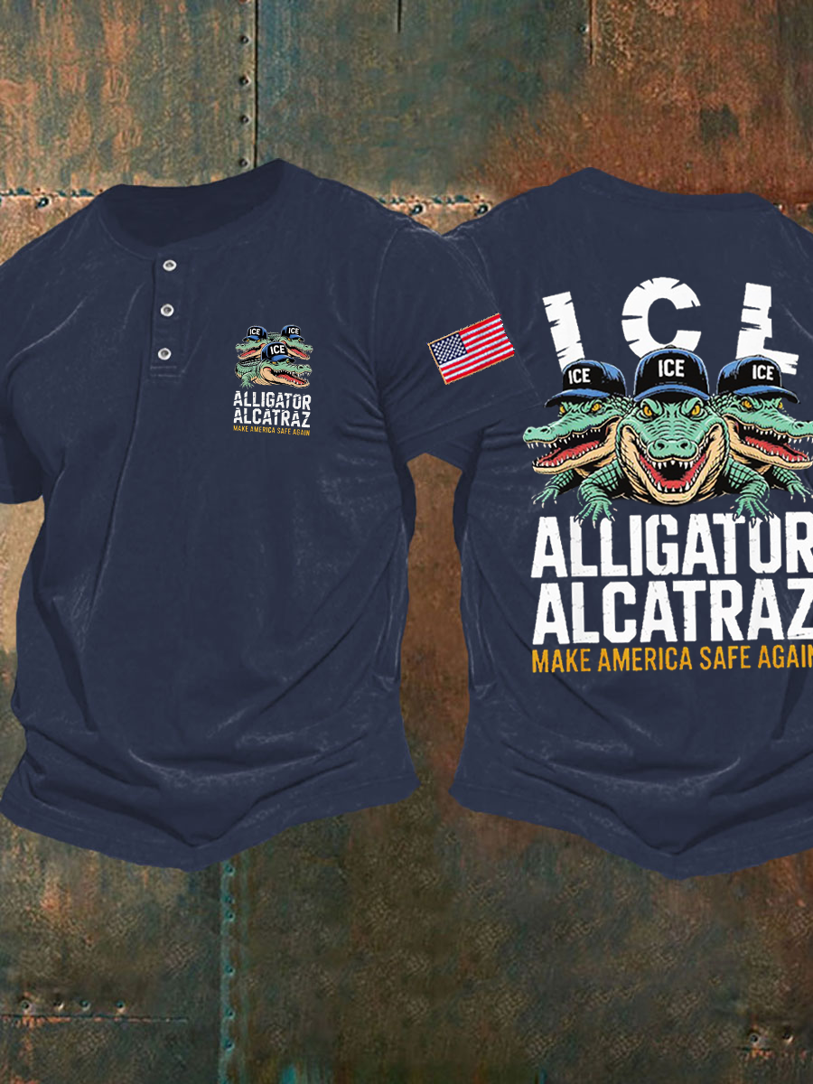 Men's Retro Alligator Alcatraz Funny Florida Everglades Dark Humor Vests T-shirt