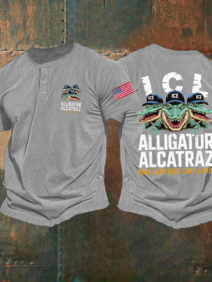 Men's Retro Alligator Alcatraz Funny Florida Everglades Dark Humor Vests T-shirt