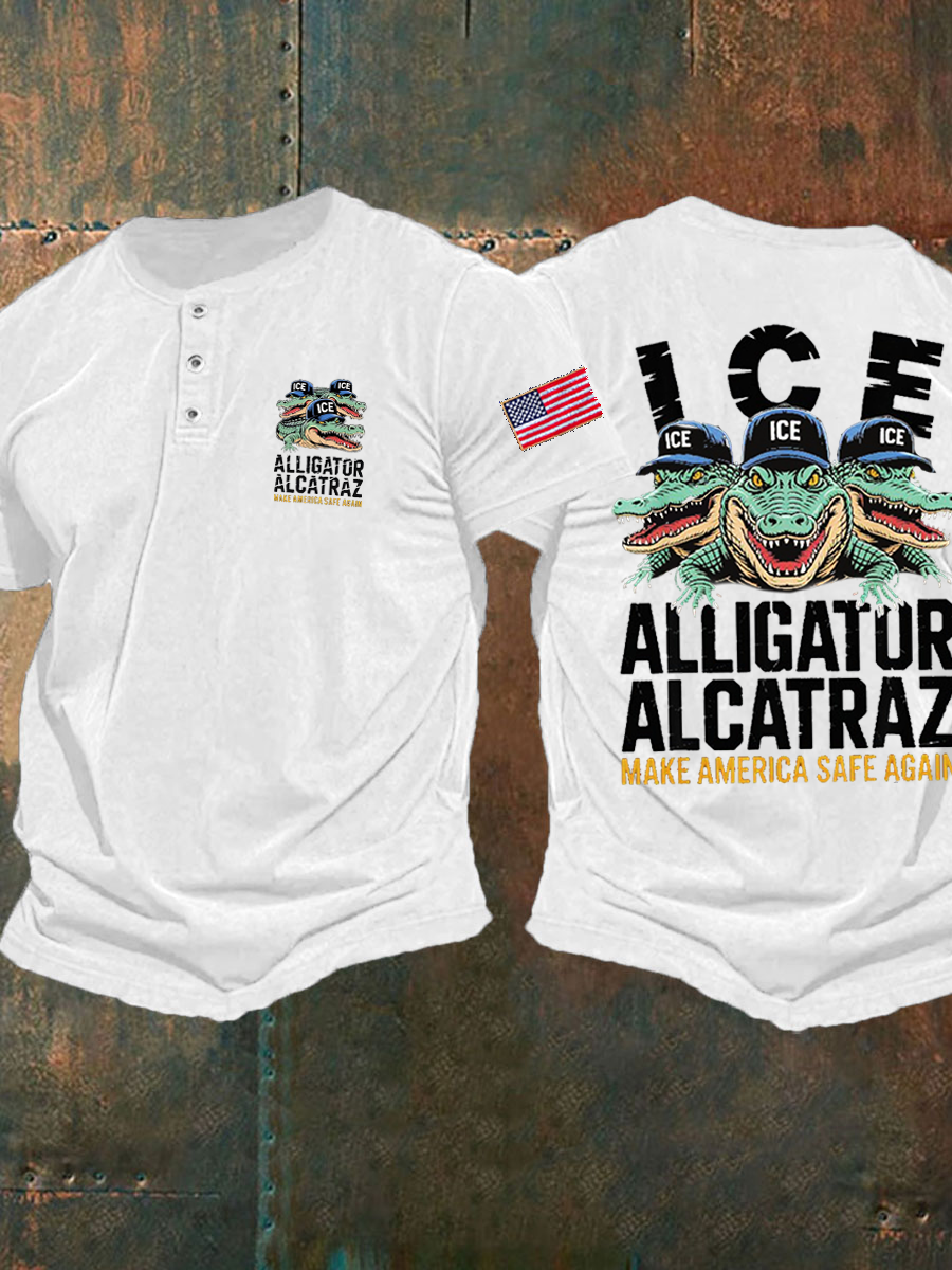 Men's Retro Alligator Alcatraz Funny Florida Everglades Dark Humor Vests T-shirt