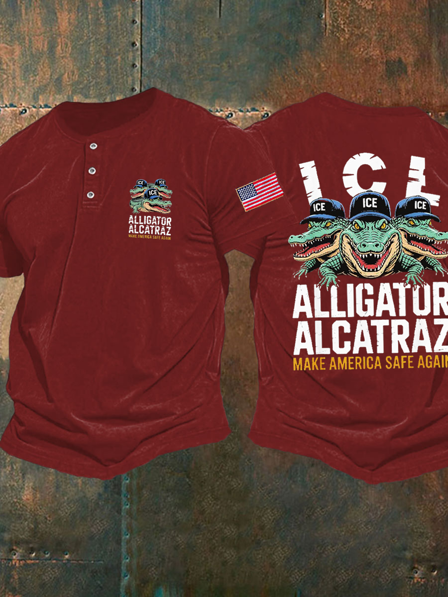 Men's Retro Alligator Alcatraz Funny Florida Everglades Dark Humor Vests T-shirt